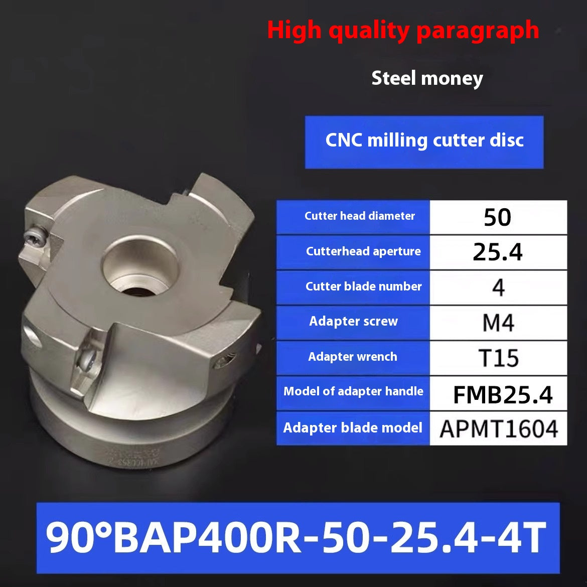 2075-CNC 90 degree right-angle BAP300R/400R milling cutter head machining center 1604 cutter head non-standard 45 60 65 Shandong Denso Pricision Tools Co.,Ltd.